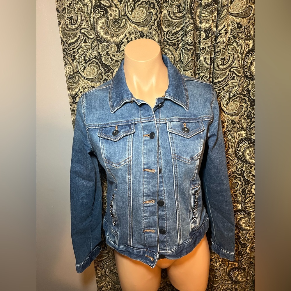 Time and Tru Denim Fringed/Tassel Jacket